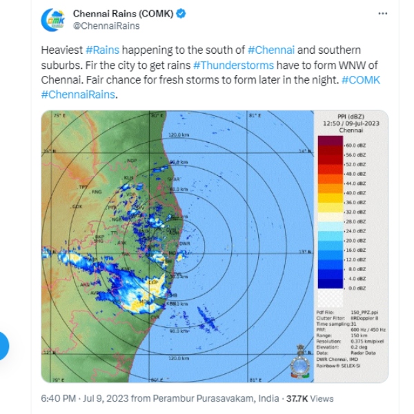 Chennai rains explains why rains happened at Chennai in night time 