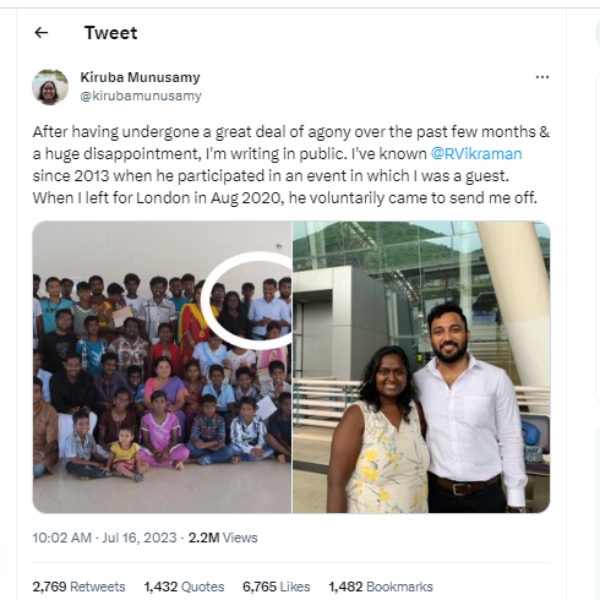  Why is Thirumavalavan not releasing the enquiry report on Viduthalai Siruthaikal Katchi Vikraman?