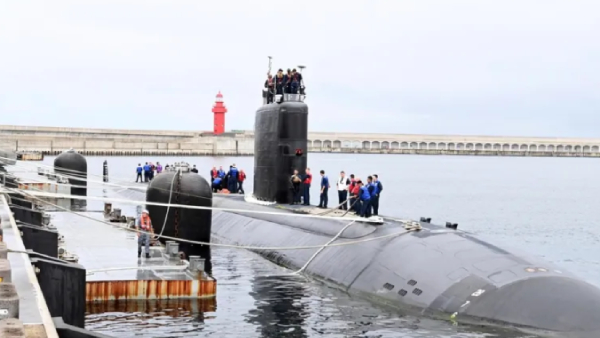 US nuclear-armed submarine has arrived in South Korea while Russian and Chinese officials have arrived in North Korea 