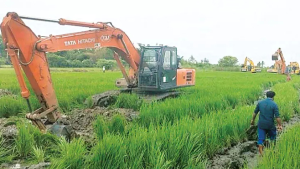 After the PMK Protest NLC expansion works starts today in Cuddalore 