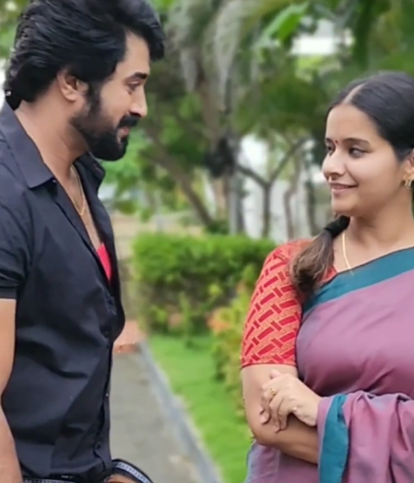 Ethirneechal Serial kathir and nanthini romance in street reels video 