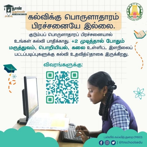 How to get scholarship for higher education students who have completed 12th standard 