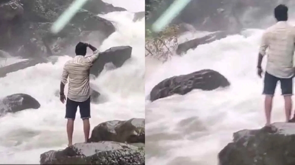karnataka : 23 year old youth fell while shooting a video for Insta reels Arsinagundi Falls in Udupi 