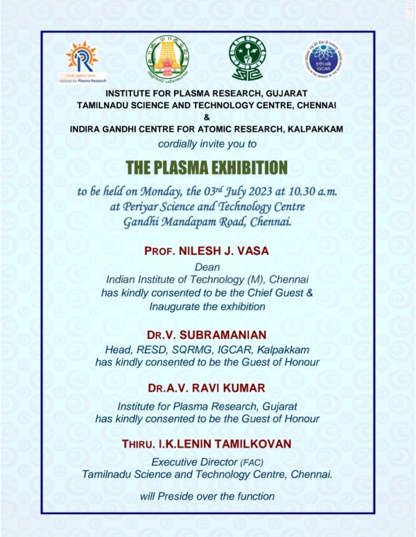  Plasma Exhibition starts at Tamil Nadu Science and Technology Centre in Chennai 