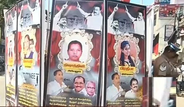 DMK hunger strike in madurai today against neet exam 