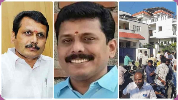 ED raid in karur Senthil Balajis brother house 