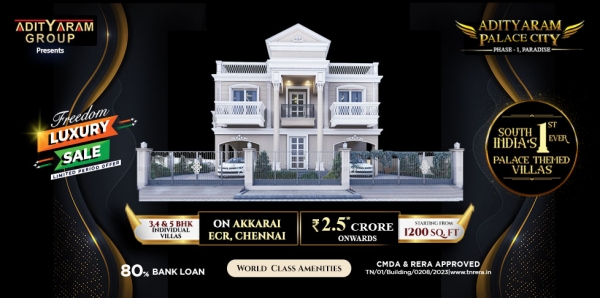 Adityaram Palace City – Paradise is South-India’s First Ever Palace-themed Villas. 