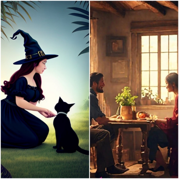 Kids story in tamil : The cat and the witch