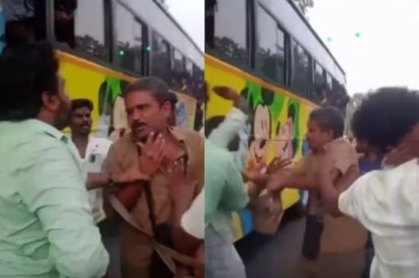 Some youths attacked the conductor of a private bus from Thanjavur to Kumbakonam 