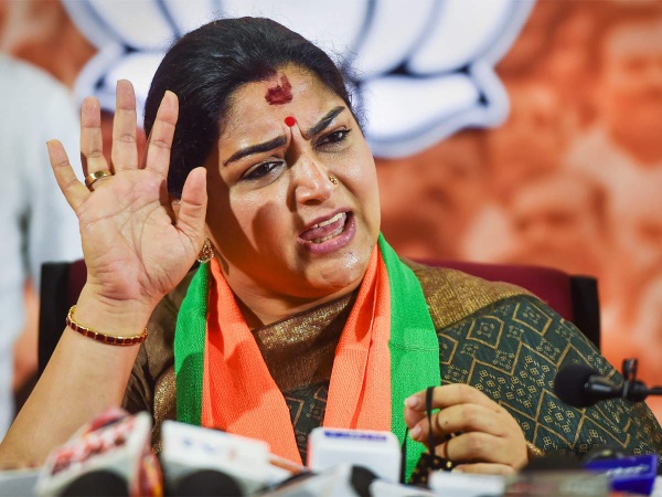 BJPs Khushbu praises Karunanidhi on his memorial day 