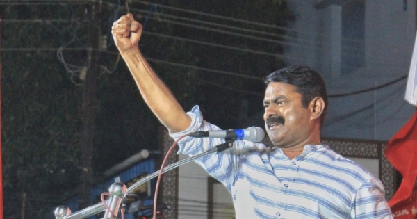 Seemans speech at the Naam Tamil Partys general meeting in Trichy is being shared widely 