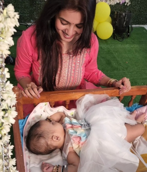 Actress Divya had a baby naming ceremony and Arnaav posted a post