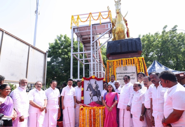 CM Stalin paid respect to Freedom fighter Dheeran Chinnamalai 