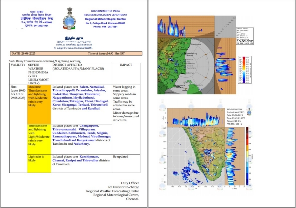 34 districts may get rainfall for next 3 hours: says meteorological department