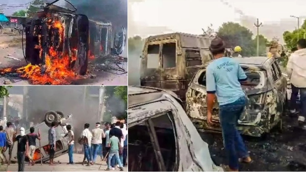 Haryana violence Judge Her Daughter Rescued as Mob Sets Car On Fire
