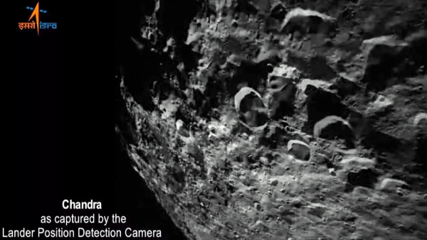 ISRO has released images taken by the Vikram lander close to the moon 