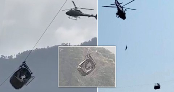 Heartbreaking incident and 6 School children stranded mid air in cable car in Pakistan Heartbreaking incident and 6 School children stranded mid air in cable car in Pakistan