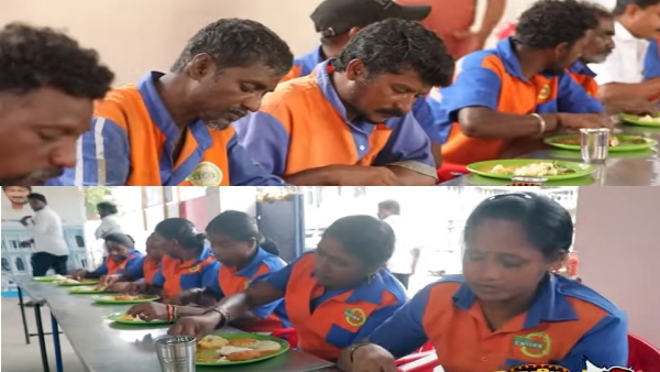 A DMK councillor has been giving food to the chennai corporation cleaning workers every day A DMK councillor has been giving food to the chennai corporation cleaning workers every day