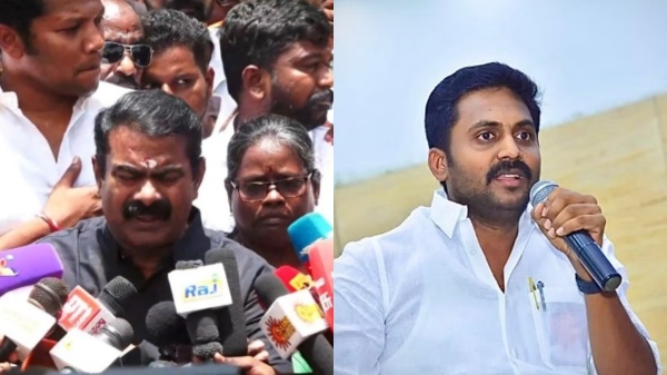  DMKs Rajiv Gandhi has compared Seeman to the RSS after he made controversial comments about religious minorities 