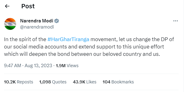 let us change the DP of our social media accounts: PM Modi tweet 