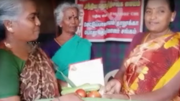 Coimbatore couple invites relatives with wedding card and vegetables for their daughter marriage Coimbatore couple invites relatives with wedding card and vegetables for their daughter marriage