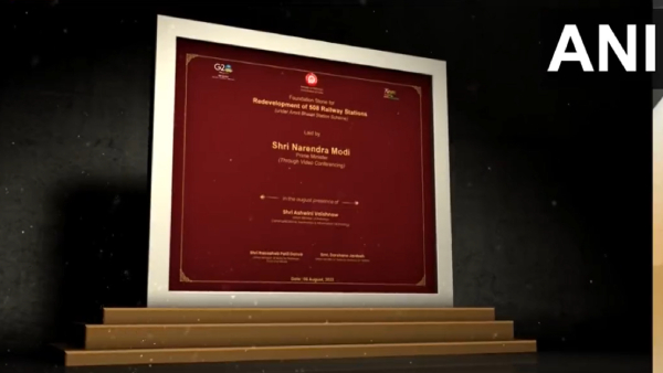 PM Modi today laid foundation stone worth of Rs 24,470 crore development of 508 railway stations including 18 in Tamil Nadu 