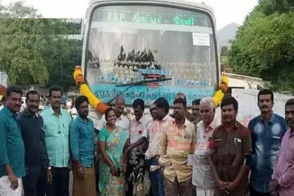 Sathyamangalam Good news and 36 passengers celebrated by cutting Kidai with Pooja for the government bus