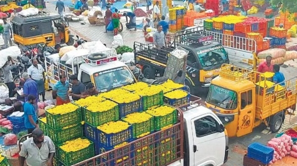 Onam festival 50 tons of flowers are sold daily from Thovalai Flower market Kanniyakumari 