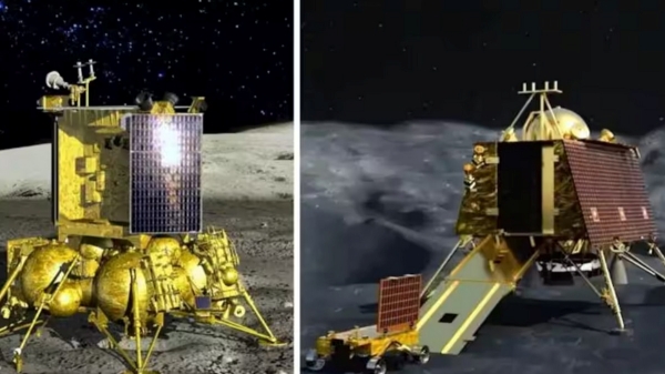  How far apart will the Chandrayan 3 and Russian Luna 25 land in Moon south pole ? 