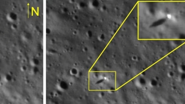 The Chandrayaan 2 orbiter took a precise photo of the Chandrayaan 3 Vikram lander 