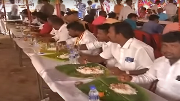 71 Vijayakanth Birthday and Mutton Feast for DMDK Volunteers in Chennai Koyambedu Head Office