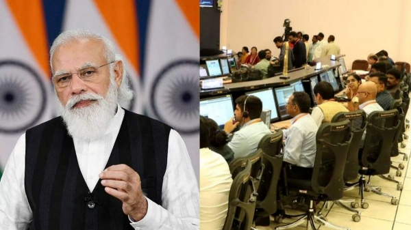 PM Modi meets and honors ISRO scientists in Bangalore 
