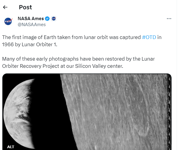  Chandrayaan 3 landed on the same day When lunar orbit took Earth image on 1966