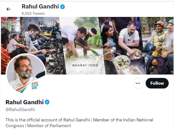 Rahul Gandhi adds Member of Parliament again in Social Media Pages 