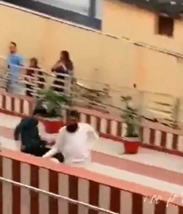 A Muslim man chased and kicked in the board light amid the violence in Gurugram Haryana 