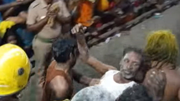  Firefighter Mohammed Salman is receiving praise for saving a devotee who fell into fire at a temple festival 