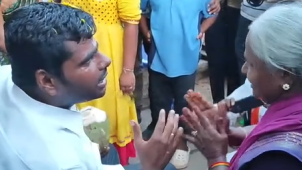 Old woman excited and called BJP Chief Annamalai as a next MGR in his En Mann En Makkal padayatra 