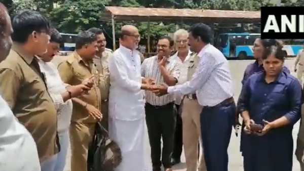 Actor Rajinikanth visited the bus depot where he worked in Bangalore 