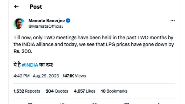 INDIA alliance leaders troll union government announcement on LPG cylinder price cut INDIA alliance leaders troll union government announcement on LPG cylinder price cut