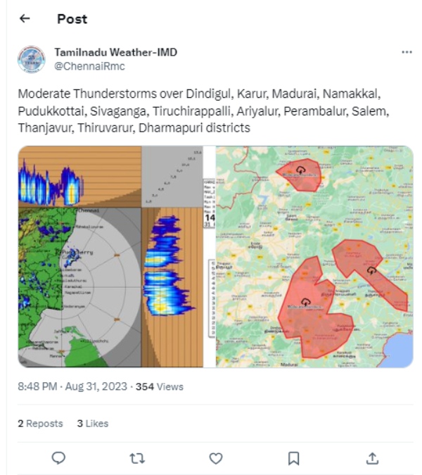 Many districts including madurai are experiencing heavy rain with thunderstorm 