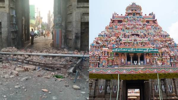 Trichy Srirangam temple Gopuram Collapsed Parikara Poojas that dont happen are they a danger to the country? 