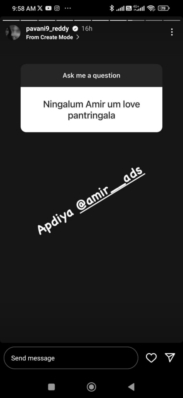  Aamir break up ways with Bigg Boss Bhavani? Posted by himself 