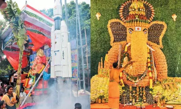 Chennai Kolathur and Vinayagar Chaturthi chandrayaan 3 ganesha statue in Kolathur Area