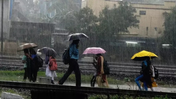 People rejoiced as heavy rains lashed various parts of Chennai since early morning 