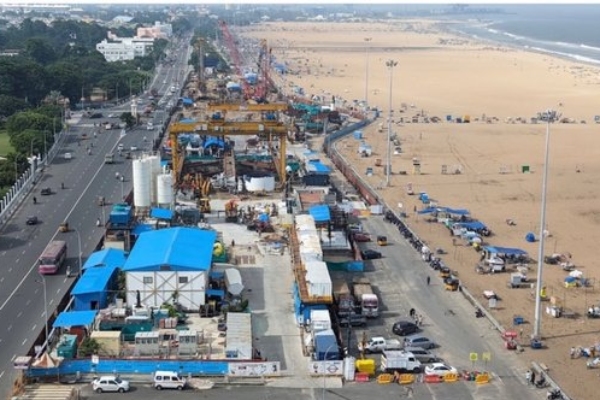First time ever on Indian beaches; the best metro railway station setup in Chennai marina 