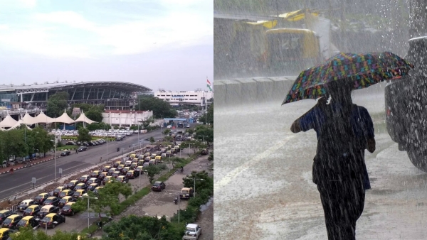 Chennai Airport gets heavy rainfall yesterday 