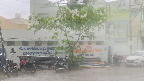 Heavy rains with strong winds are lashing Chennai this evening 