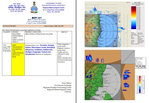 13 districts including Vellore, Erode are likely to receive rain in the next 3 hours in Tamil Nadu 