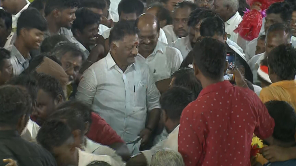 O Panneerselvam public meeting at kanchipuram postponed due to heavy rain 