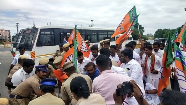 Annamalai condemns police as as BJP executive tries to commit suicide by setting himself on fire 